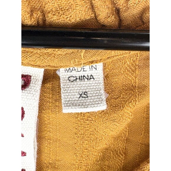 Anthropologie Dolan Peasant Blouse Brown Orange Boho Western Textured, XS - Picture 3 of 6